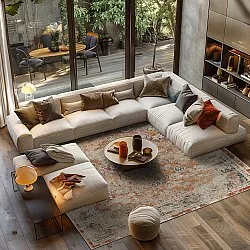 Wilton rug - Douz (red/multi)