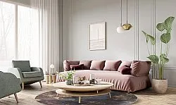 Round rug - Sanza (grey/multi)