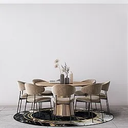 Round rug - Emery (black)