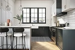 Plastic Mats - Kensington (black/white)