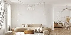 Round rug - Morino (beige/white/gold)