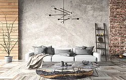 Round rug - Padova (anthracite/orange)