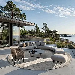 Round rug - Indoor/Outdoor Kendall (cream/grey)