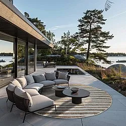 Round rug - Indoor/Outdoor Baldwin (cream/beige)