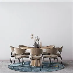 Round rug - Storm (blue/gold)