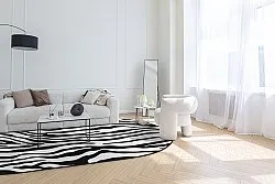Oval rug - Zebra (black/white)