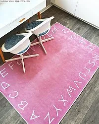 Childrens rugs - Alphabetic Border (pink)