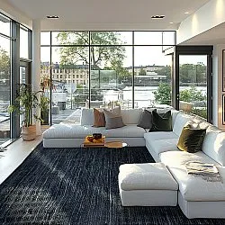 Jute rug - Amasia (dark blue)