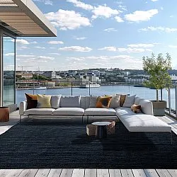 Jute rug - Amasia (dark blue)