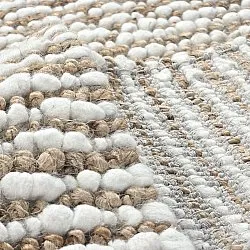 Jute rug - Bally Jute/wool Bubble (natural/white)