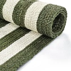 Jute rug - Jessore (army green/white)