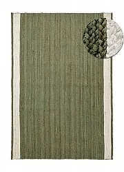 Jute rug - Senaki (army green/white)