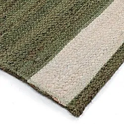 Jute rug - Senaki (army green/white)