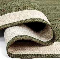 Jute rug - Senaki (army green/white)