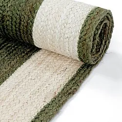 Jute rug - Senaki (army green/white)