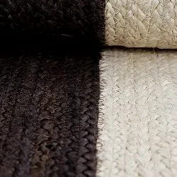 Jute rug - Senaki (dark taupe/white)