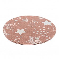 Childrens rugs - Stars Round (pink)