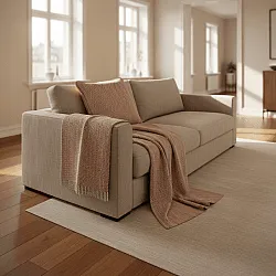 Cushion cover - Denisa Fishbone (brown/white)