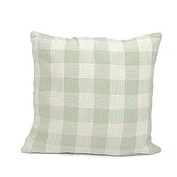 Cushion cover - Isela check cotton cushion cover (cream/light green)