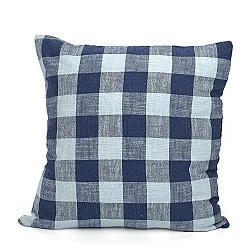 Cushion cover - Isela check cotton cushion cover (navy/light blue)