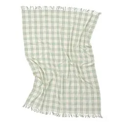 Throws - Isela check cotton throw (cream/light green)