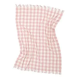 Throws - Isela check cotton throw (cream/pink)