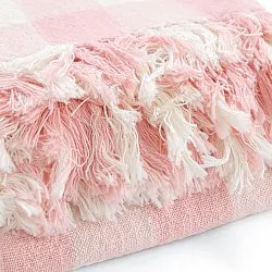 Throws - Isela check cotton throw (cream/pink)