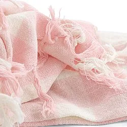 Throws - Isela check cotton throw (cream/pink)