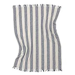 Throws - Kora stripe cotton throw (cream/navy)