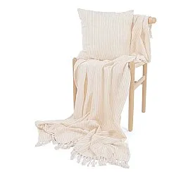 Cushion cover - Rumi stripe cotton cushion cover (cream/pink/light blue)