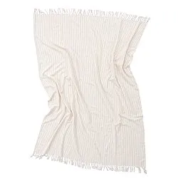 Throws - Rumi stripe cotton throw (cream/pink/light blue)