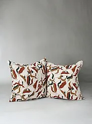 Cushion covers 2-pack - Amalie (beige/rust)