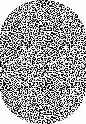 Oval rug - Leopard (black/white)