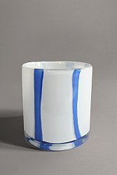 Candle holder S - Zuri (white/blue)
