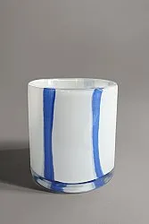 Candle holder S - Zuri (white/blue)