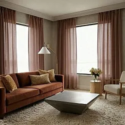 Curtains 2-Pack - Linen Blend Curtain Lumira (dark brown)