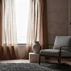 Curtains 2-Pack - Linen Blend Curtain Lumira (dark brown)