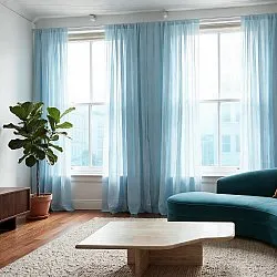 Curtains 2-Pack - Linen Blend Curtain Lumira (light blue)