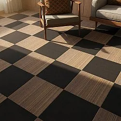 Wall-to-wall carpet - Almeria Carpet tiles 24 pcs (irregularly striped brown)
