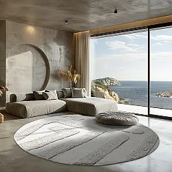 Round rug - Alexa Natural Cotton Shaggy (offwhite)