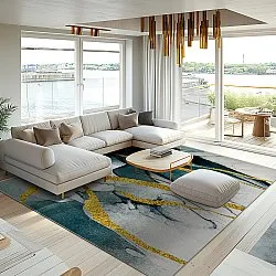 Wilton rug - Alvaro (blue/white/gold)
