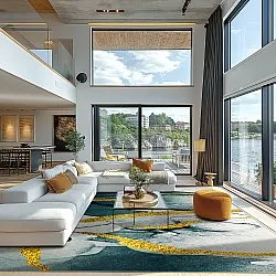Wilton rug - Alvaro (blue/white/gold)
