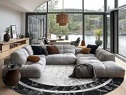 Round rug - Amaliada (black/white)