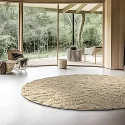 Round rug - Amberley Natural Cotton Shaggy (beige)