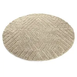Round rug - Amberley Natural Cotton Shaggy (beige)