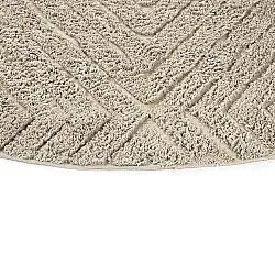 Round rug - Amberley Natural Cotton Shaggy (beige)