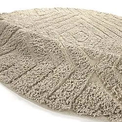 Round rug - Amberley Natural Cotton Shaggy (beige)