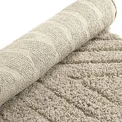 Round rug - Amberley Natural Cotton Shaggy (beige)