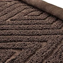 Round rug - Amberley Natural Cotton Shaggy (brown)