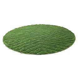 Round rug - Amberley Natural Cotton Shaggy (green)